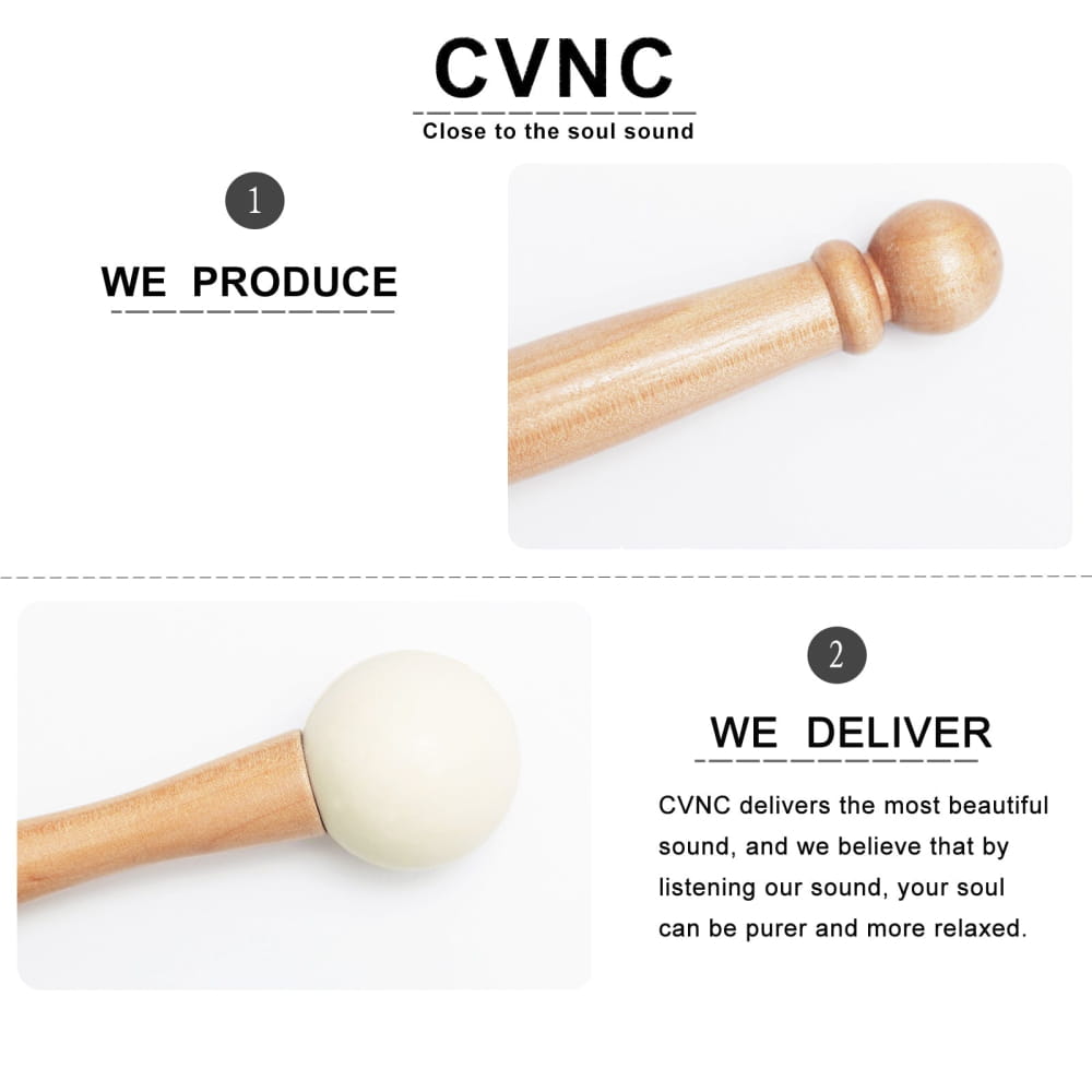 Wooden drumsticks with felt tip for One Rubber Mallet and One Suede Mallet set