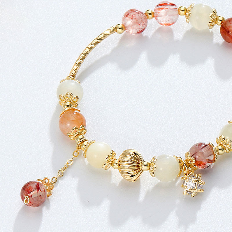 Rutilated Quartz Auspiciousness Bracelet 7mm Beads