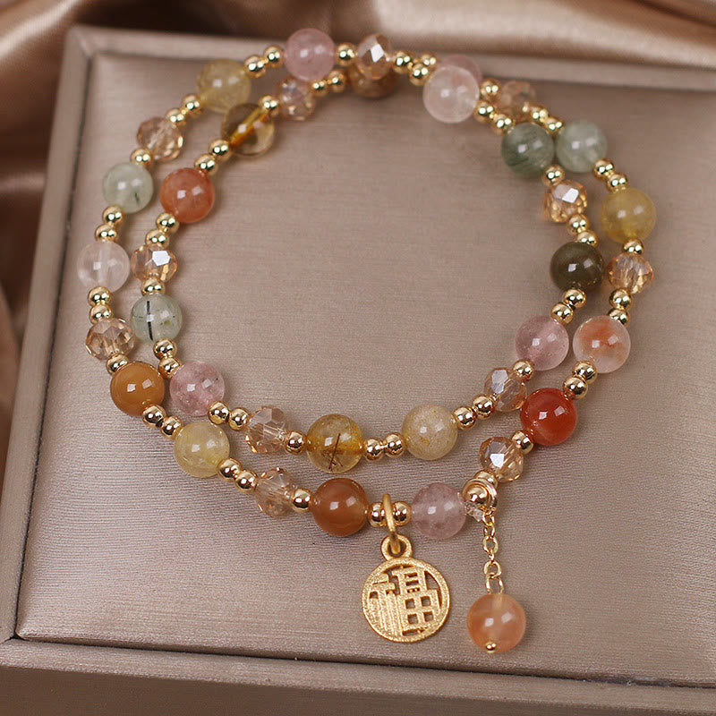 Rutilated Quartz Auspiciousness & Protection Bracelet