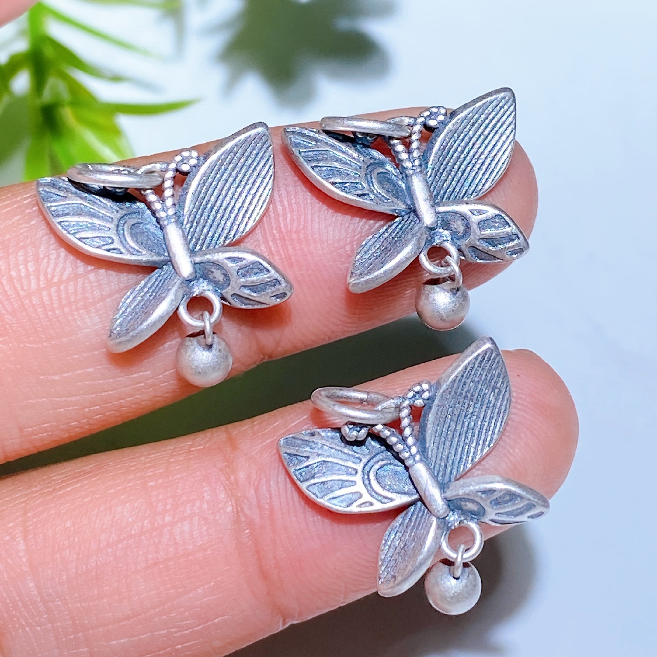 S925 Silver Carved Charms for Spiritual Jewelry DIY 5-15mm