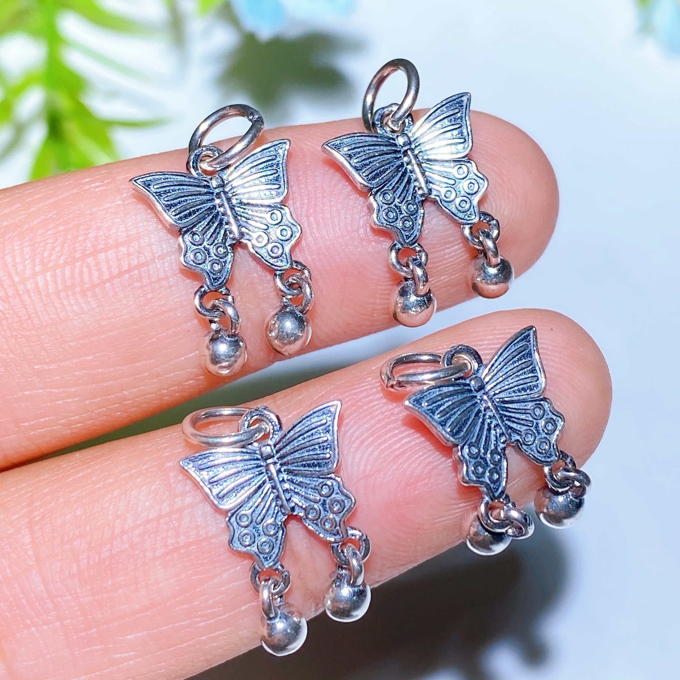 S925 Silver Carved Charms for Spiritual Jewelry DIY 5-15mm