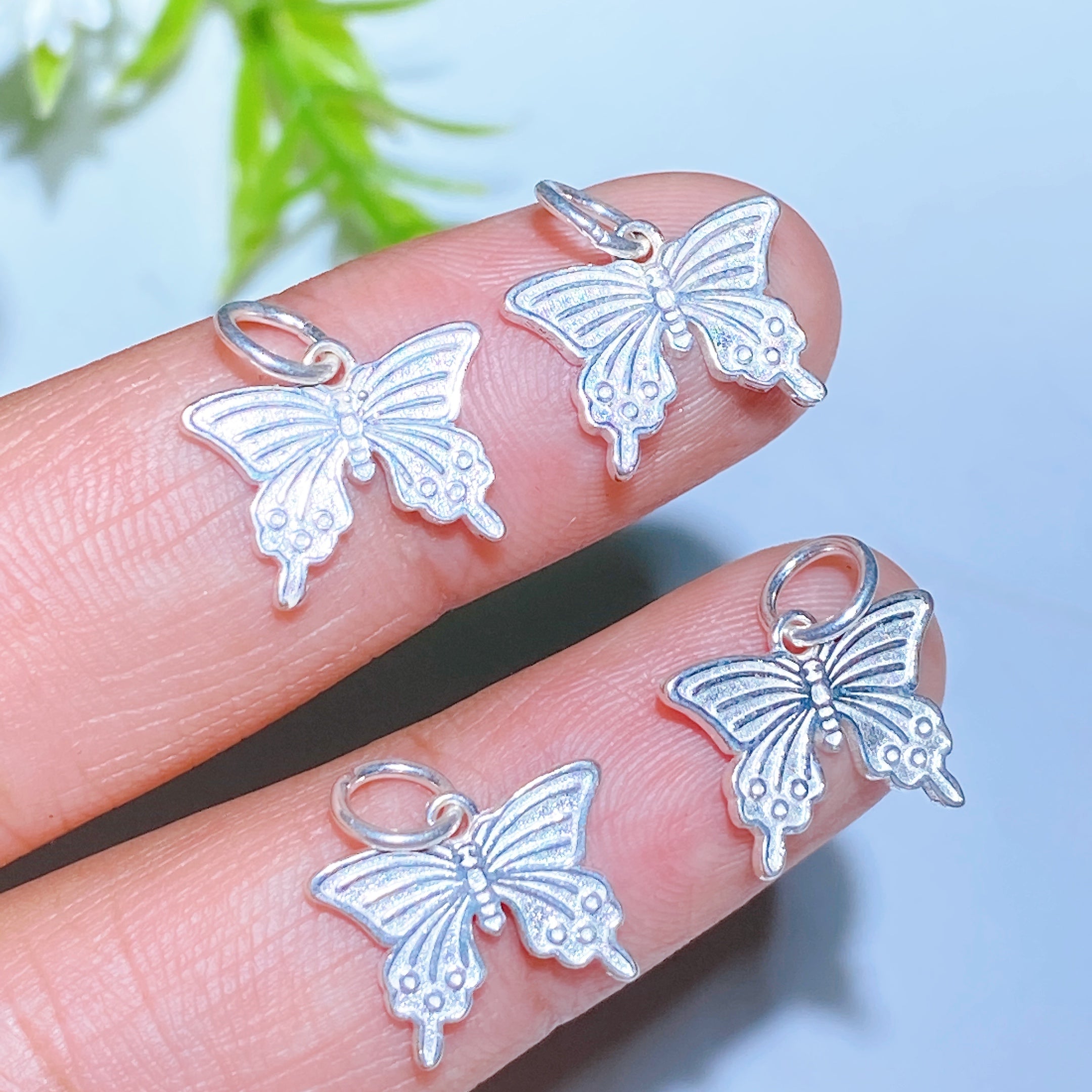 S925 Silver Carved Charms for Spiritual Jewelry DIY 5-15mm