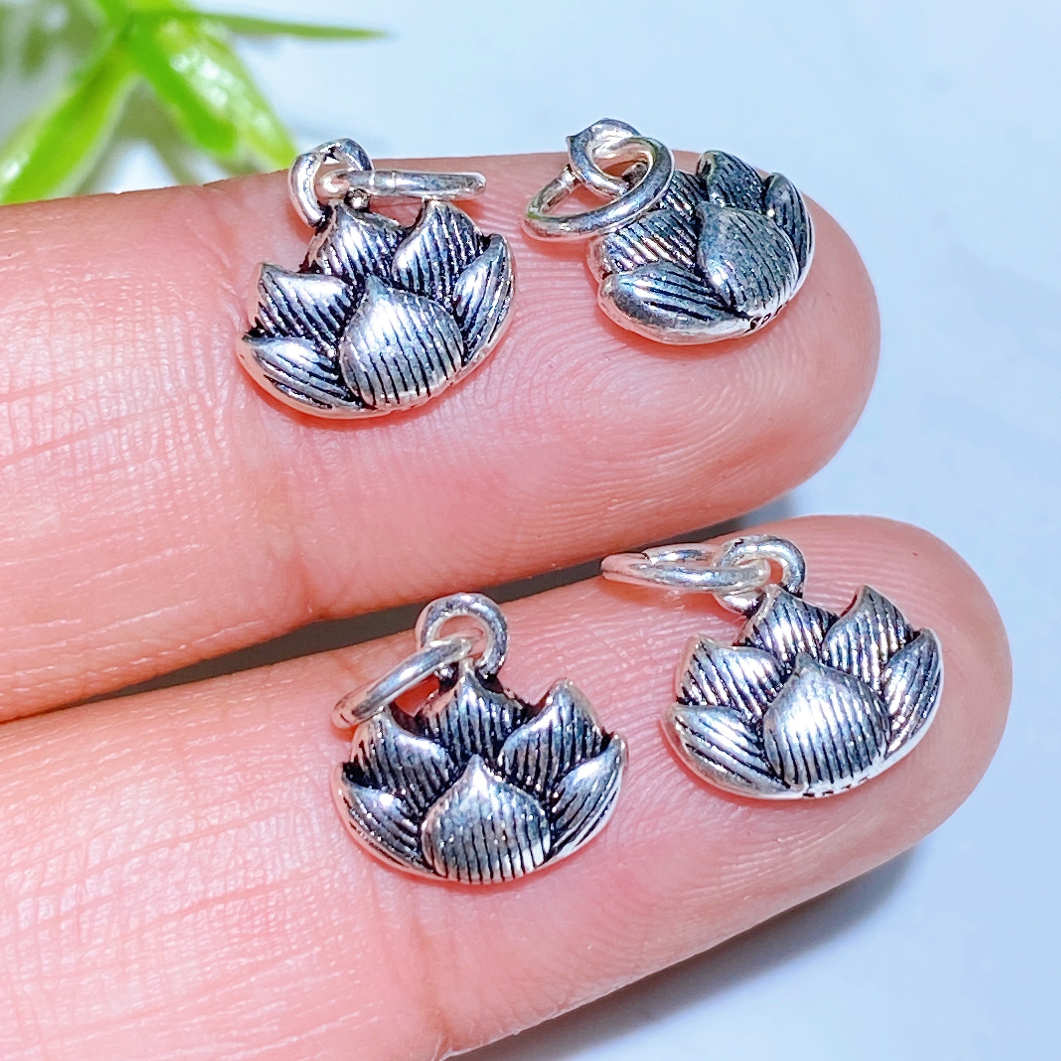 S925 Silver Carved Charms for Spiritual Jewelry DIY 5-15mm