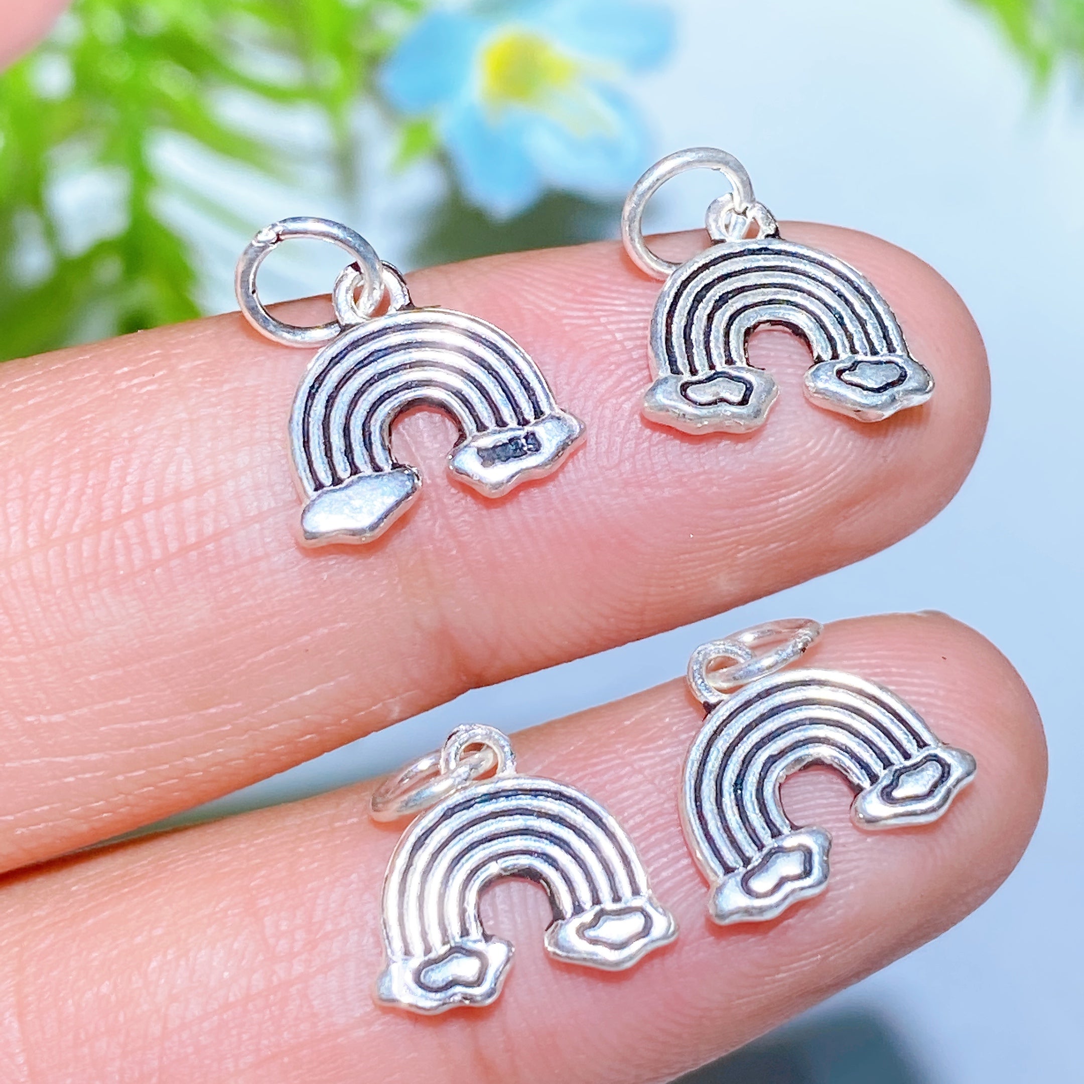 S925 Silver Carved Charms for Spiritual Jewelry DIY 5-15mm