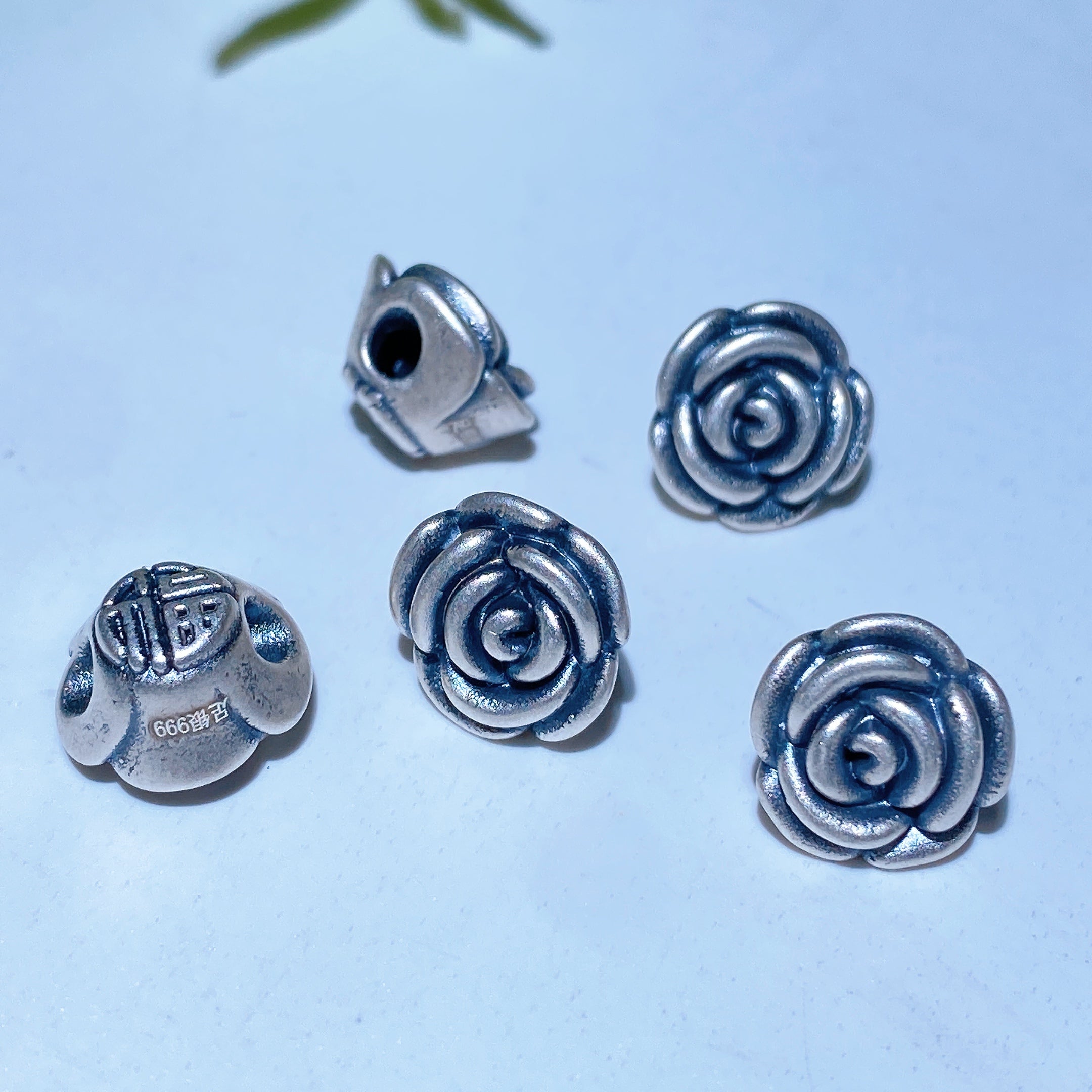 S925 Silver Carved Charms for Spiritual Jewelry DIY 5-15mm