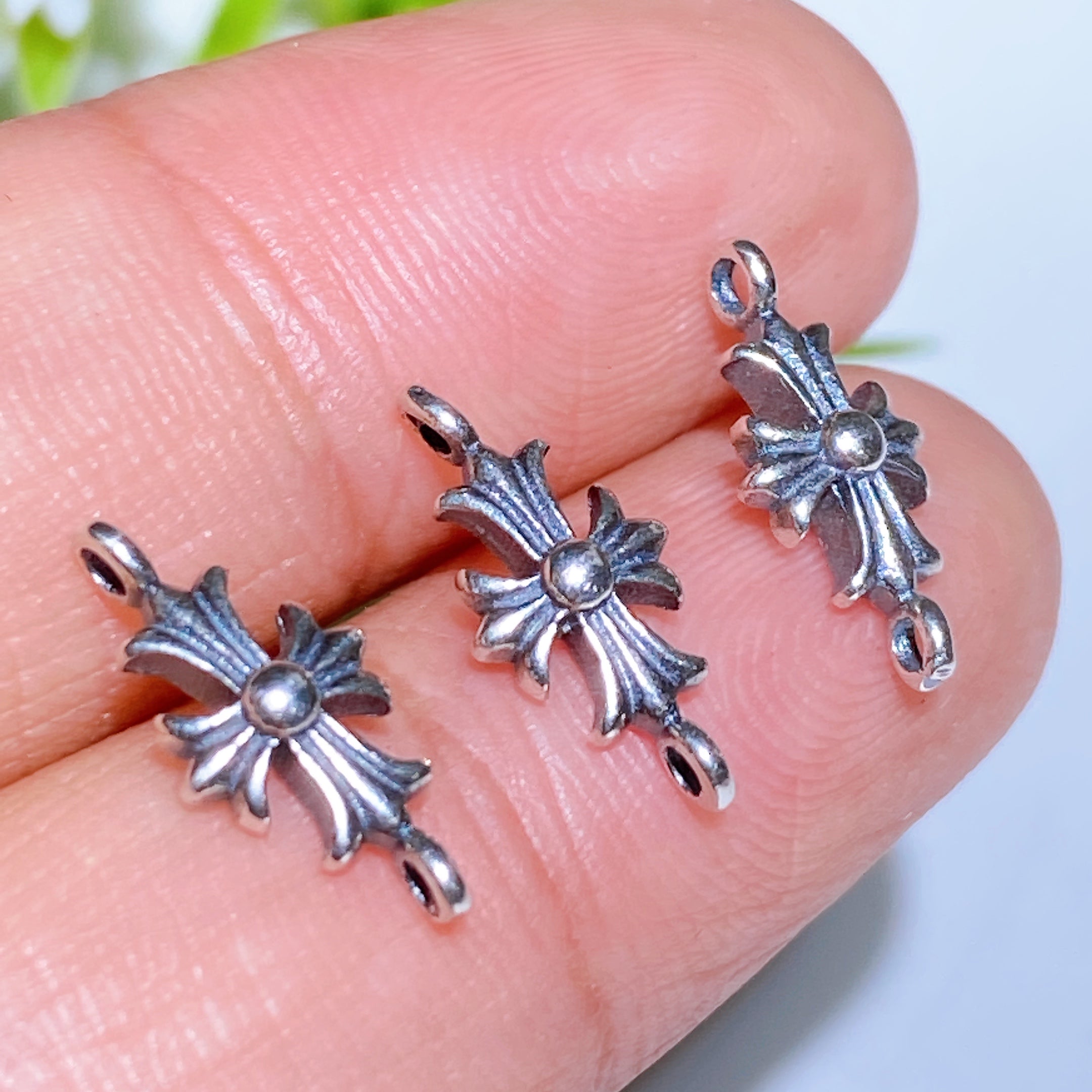 S925 Silver Carved Charms for Spiritual Jewelry DIY 5-15mm