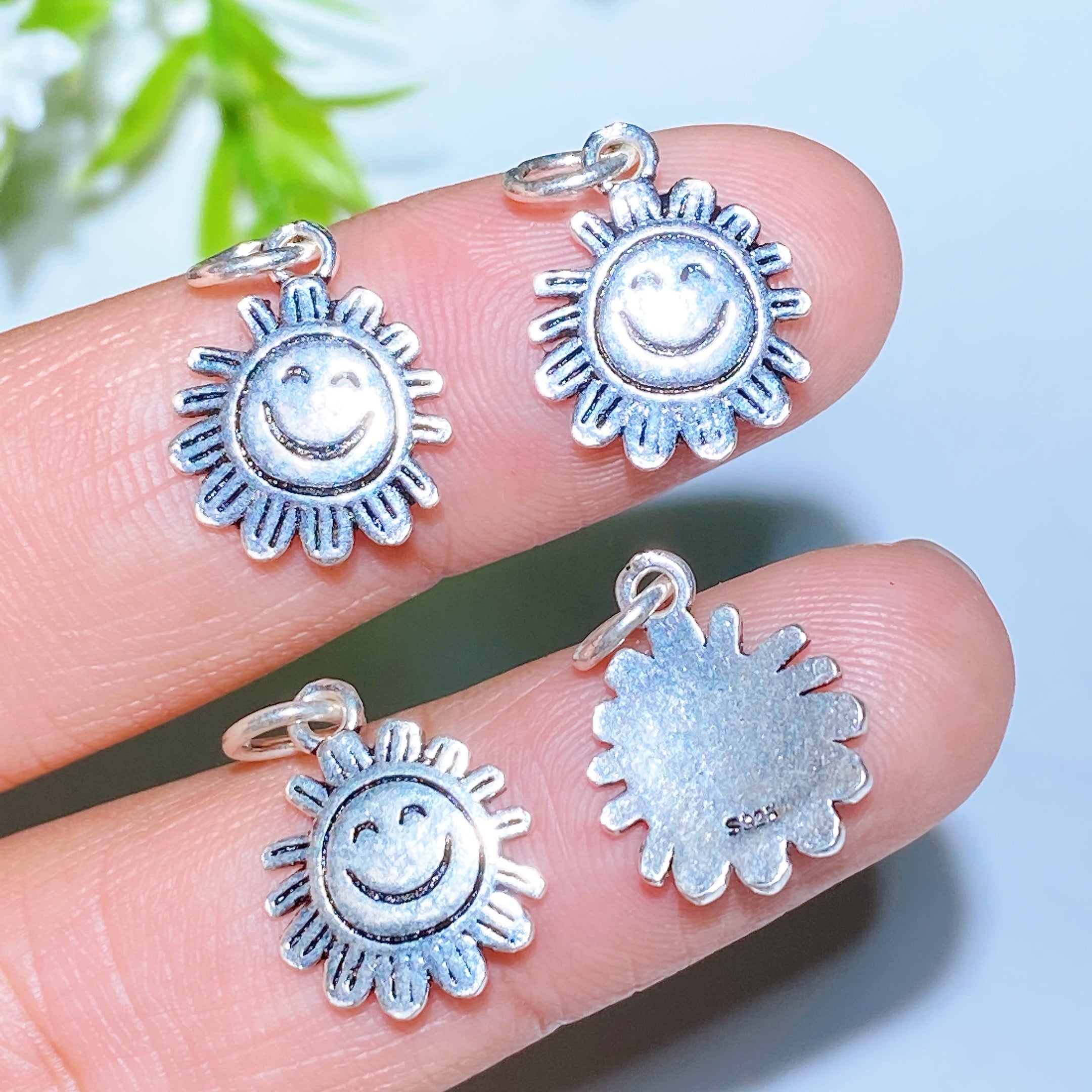S925 Silver Carved Charms for Spiritual Jewelry DIY 5-15mm
