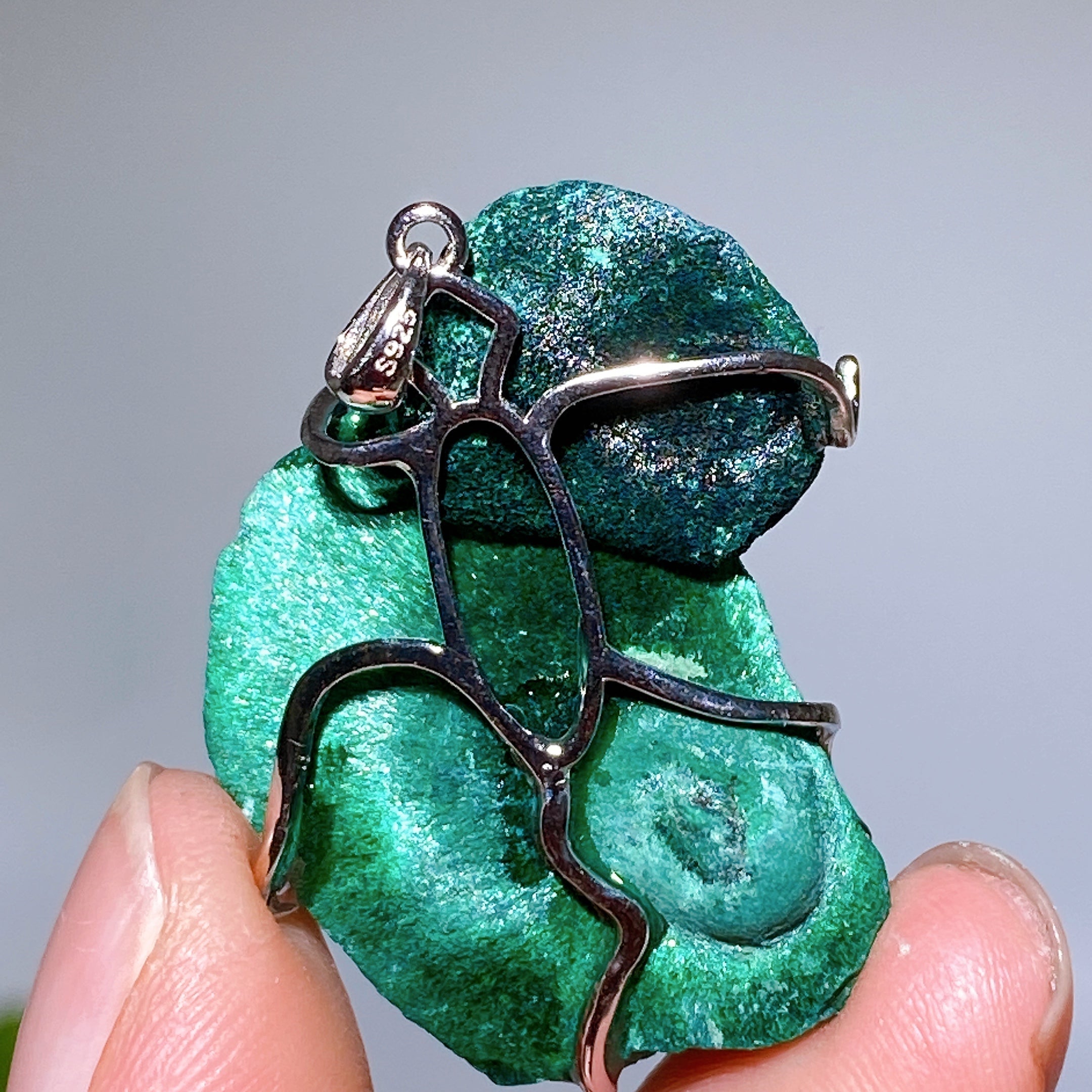 S925 Silver Natural Gemstone Crystal Pendant 15-25mm Healing