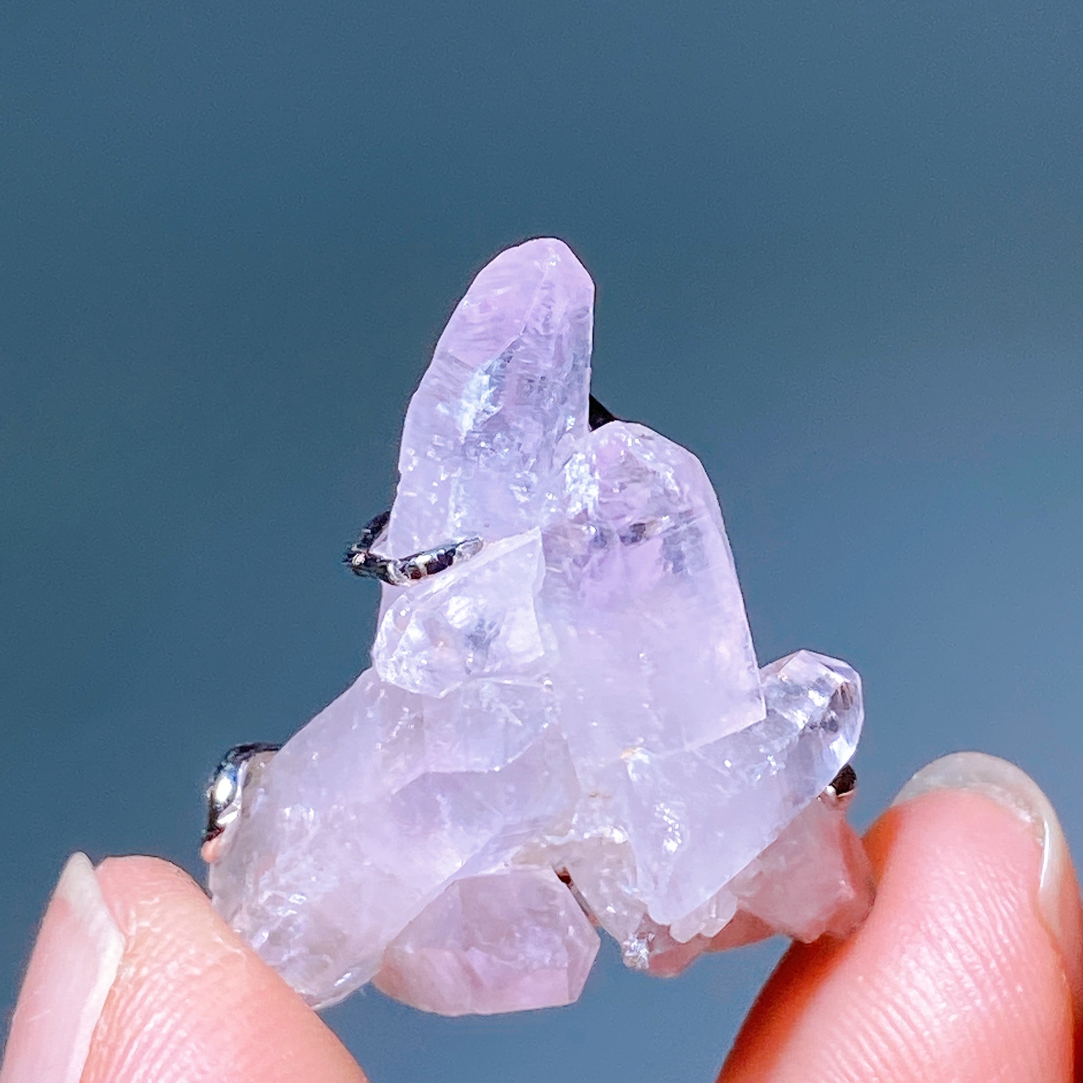 S925 Silver Natural Gemstone Crystal Pendant 15-25mm Healing