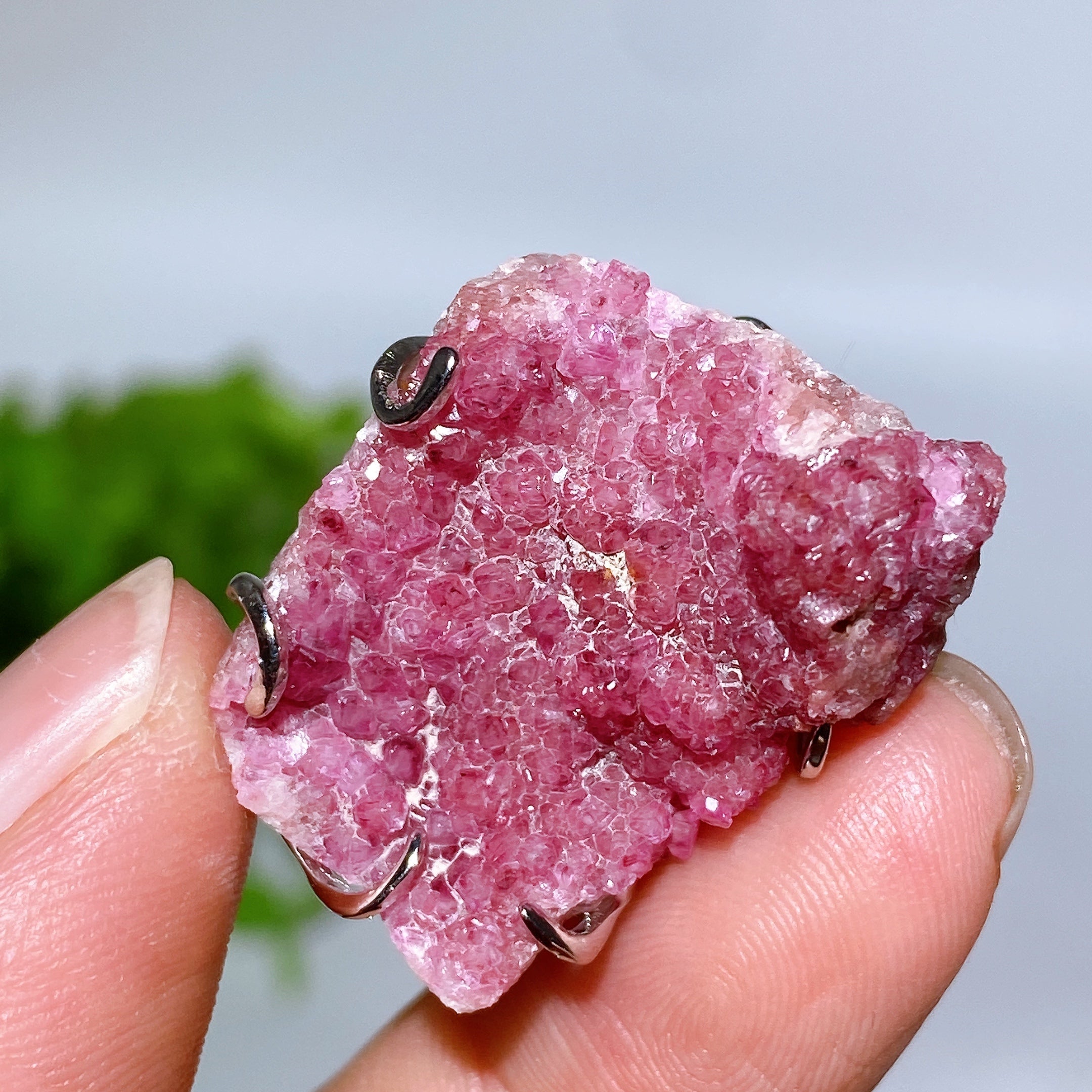 S925 Silver Natural Gemstone Crystal Pendant 15-25mm Healing