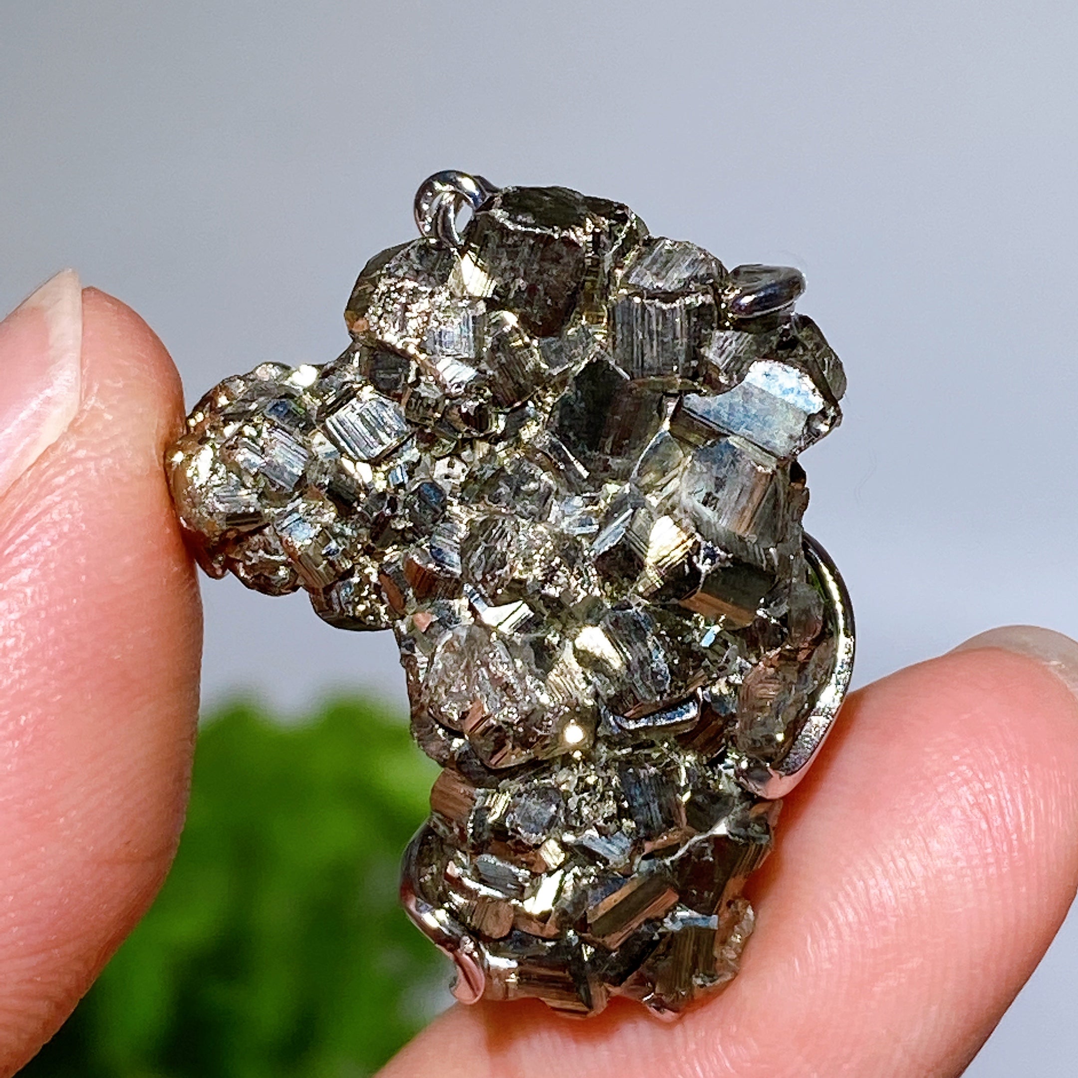 S925 Silver Natural Gemstone Crystal Pendant 15-25mm Healing