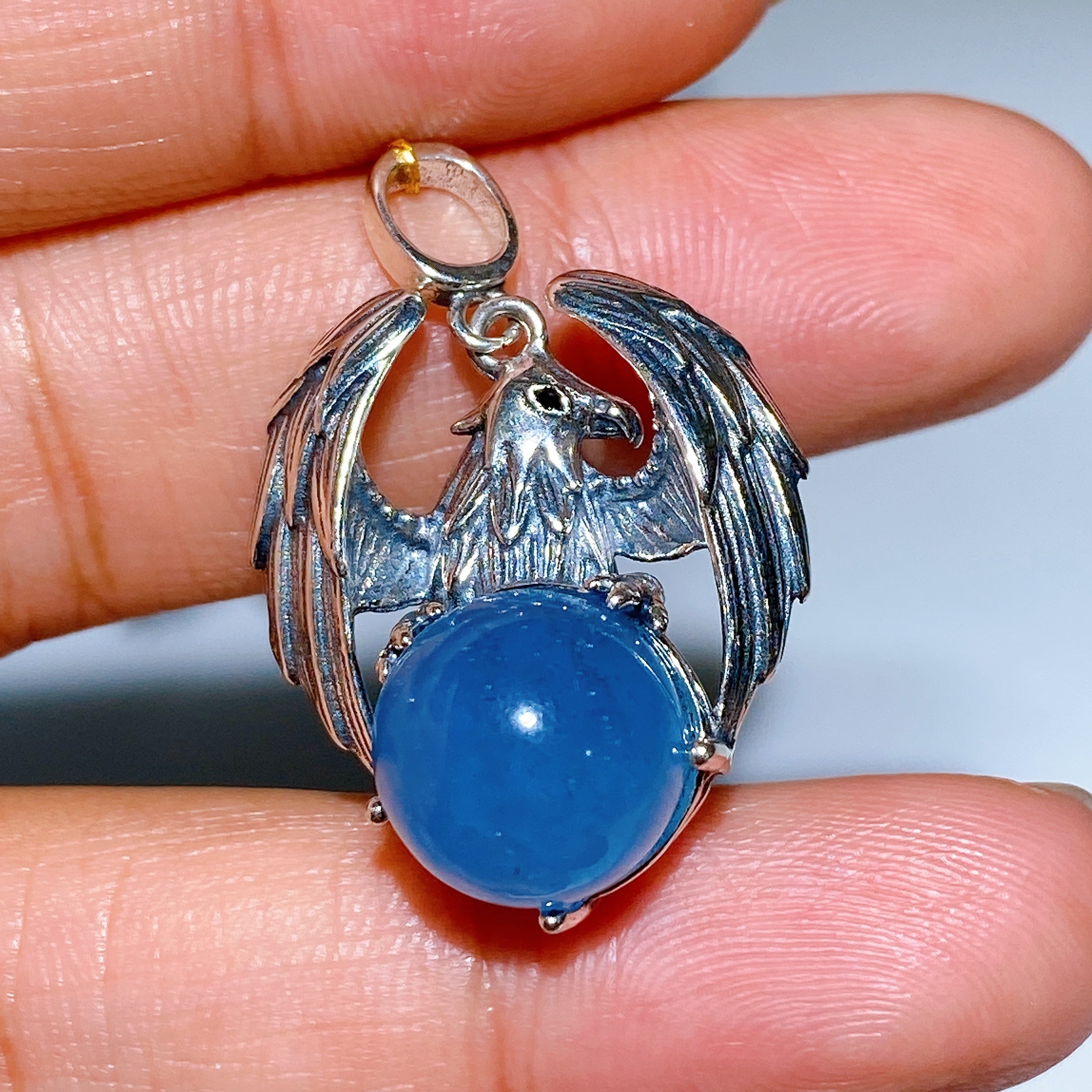 S925 Silver Star Rose Quartz & Aquamarine Pendant Healing Crystal