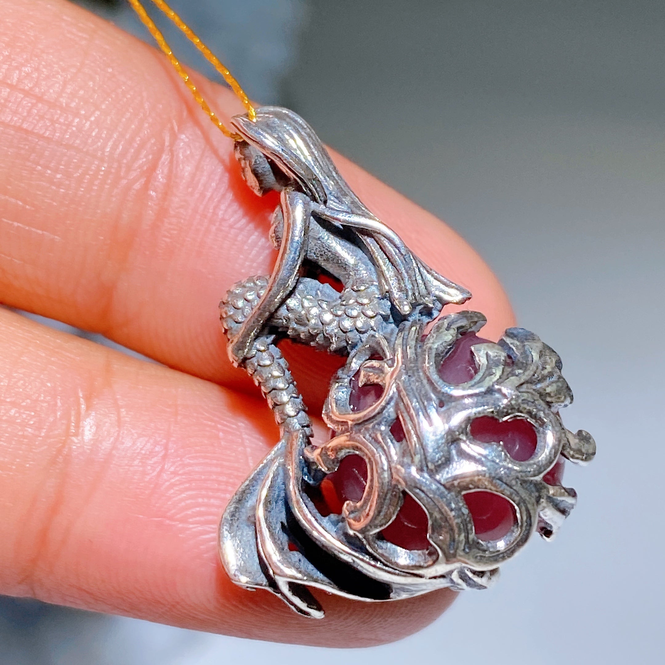 S925 Silver Star Rose Quartz & Aquamarine Pendant Healing Crystal