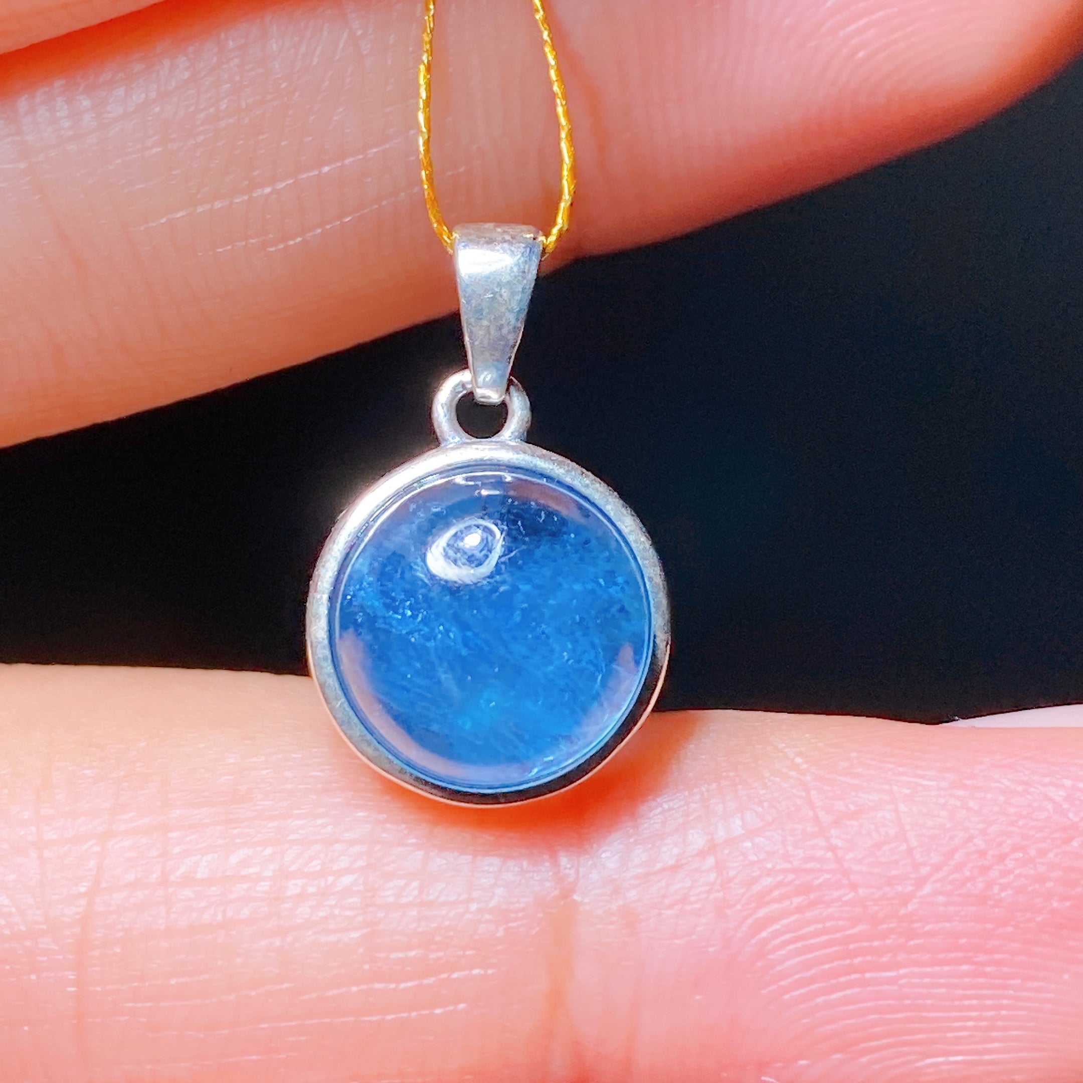 S925 Silver Star Rose Quartz & Aquamarine Pendant Healing Crystal