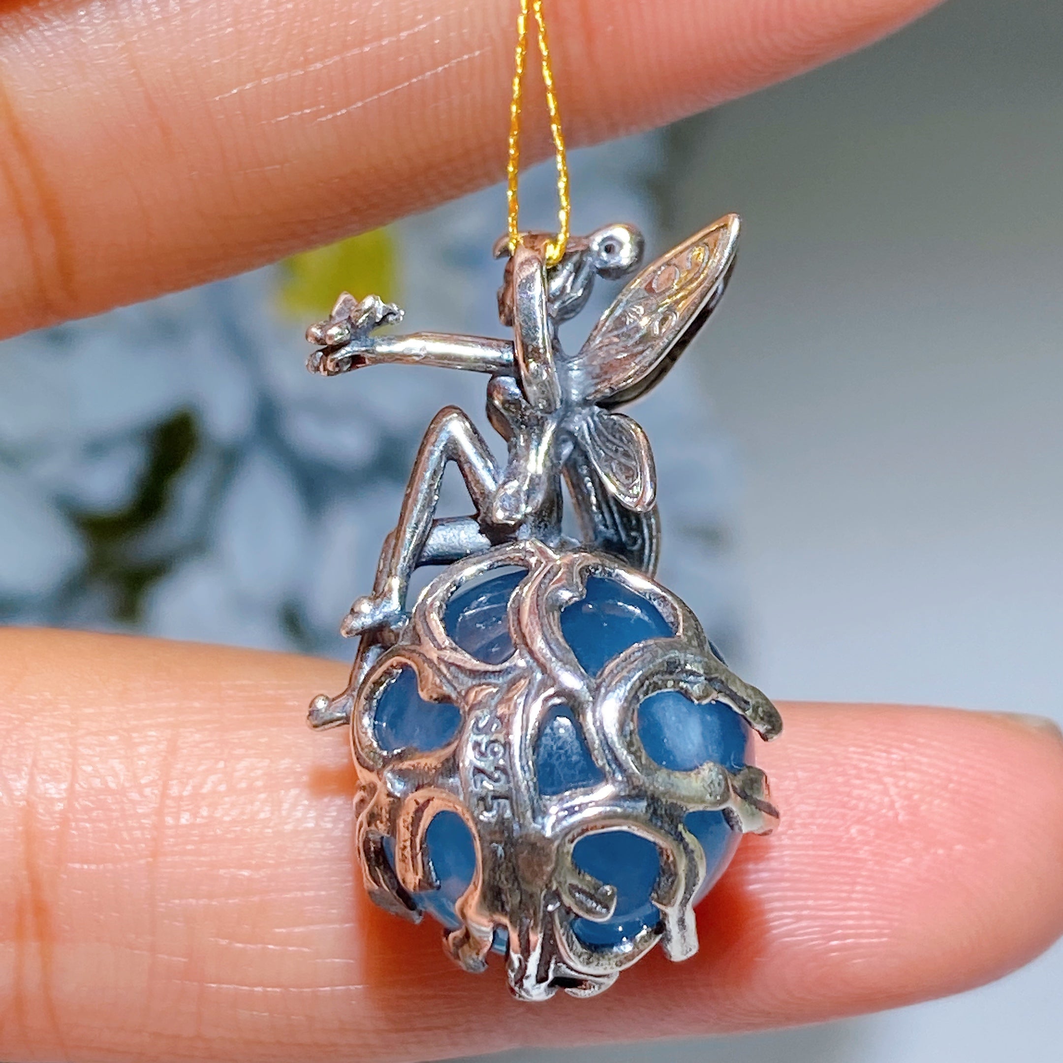 S925 Silver Star Rose Quartz & Aquamarine Pendant Healing Crystal