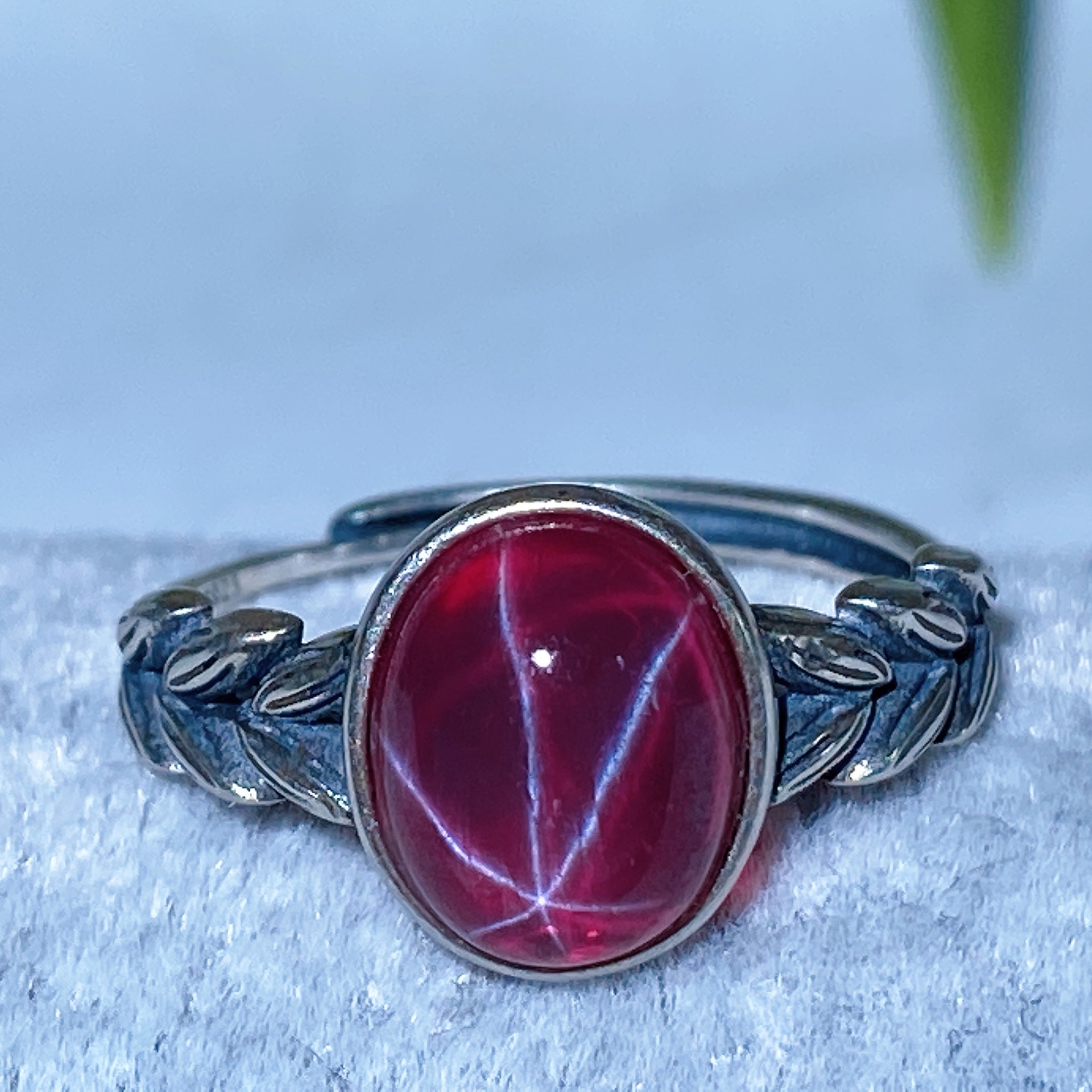 S925 UV Reactive Star Ruby Spiritual Jewelry Set