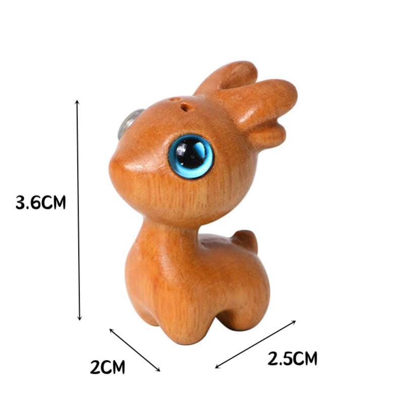 Sandalwood Lucky Mini Deer Protection Figurine Small 3.6cm