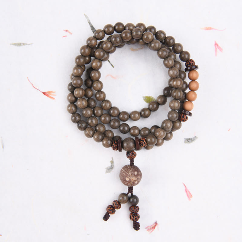 Sandalwood Protection Charm Mala Bracelet 8mm Meditation