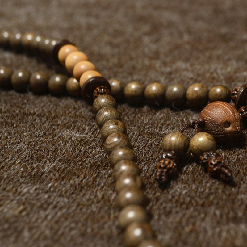 Sandalwood Protection Charm Mala Bracelet 8mm Meditation
