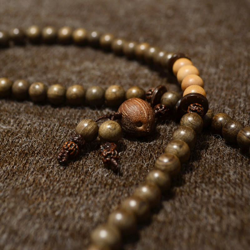 Sandalwood Protection Charm Mala Bracelet 8mm Meditation