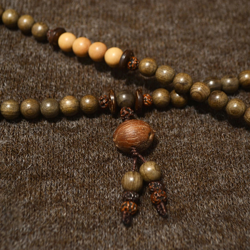 Sandalwood Protection Charm Mala Bracelet 8mm Meditation