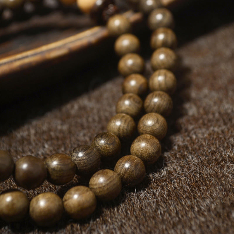 Sandalwood Protection Charm Mala Bracelet 8mm Meditation
