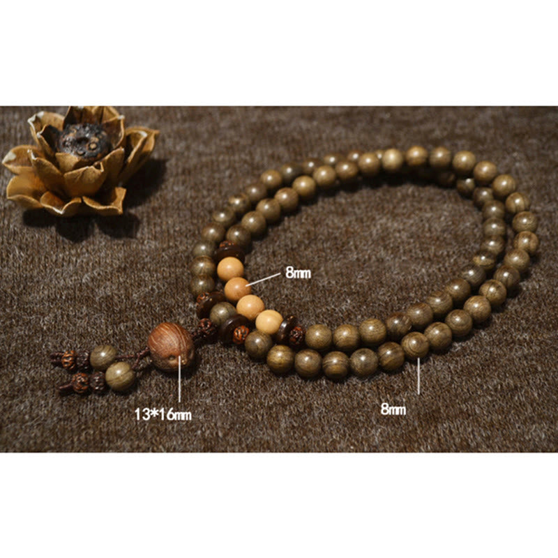 Sandalwood Protection Charm Mala Bracelet 8mm Meditation