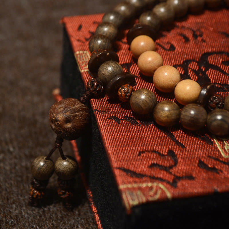 Sandalwood Protection Charm Mala Bracelet 8mm Meditation