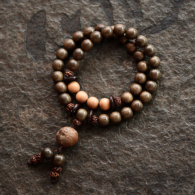 Sandalwood Protection Charm Mala Bracelet 8mm Meditation