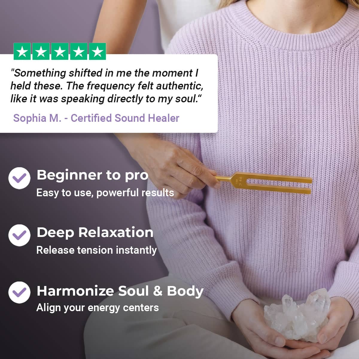 Schumann 93.96Hz Metal Tuning Fork with Gem Handles - Customer Review