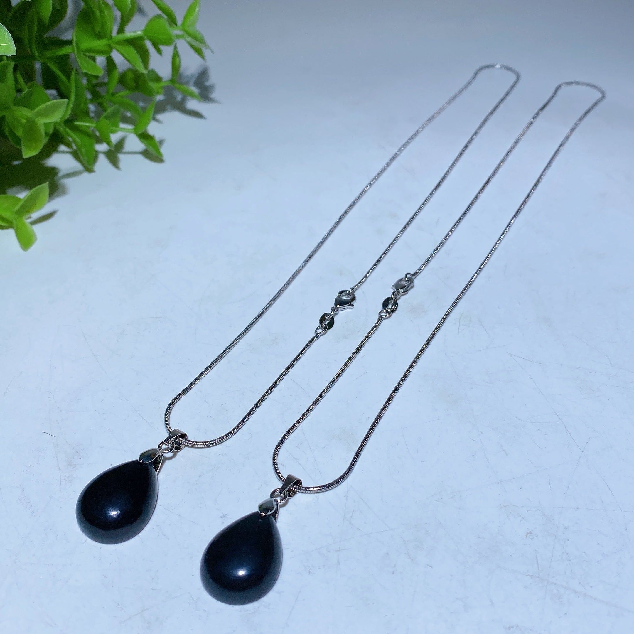 Schungite Drop Shape Spiritual Protection Necklace 20mm