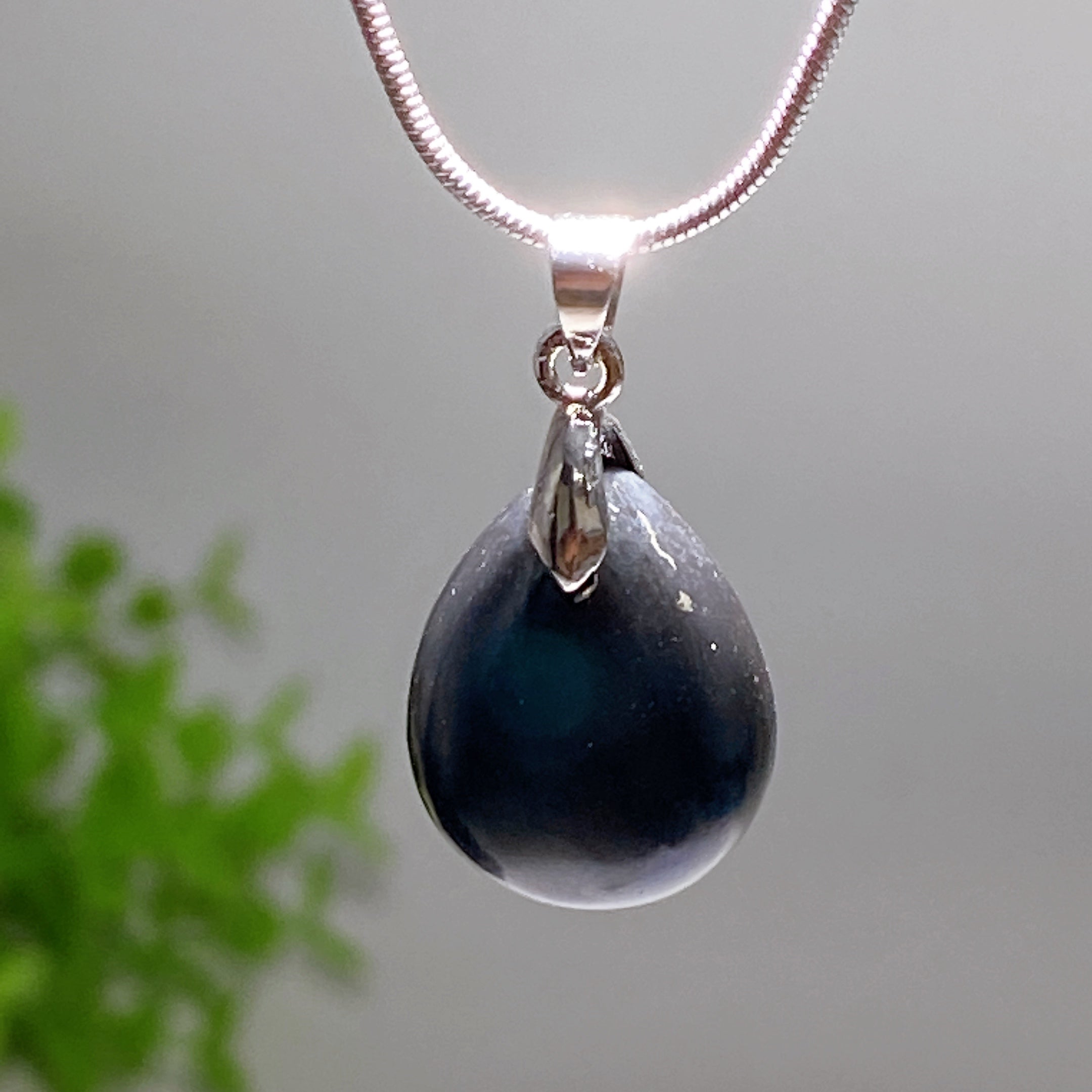 Schungite Drop Shape Spiritual Protection Necklace 20mm