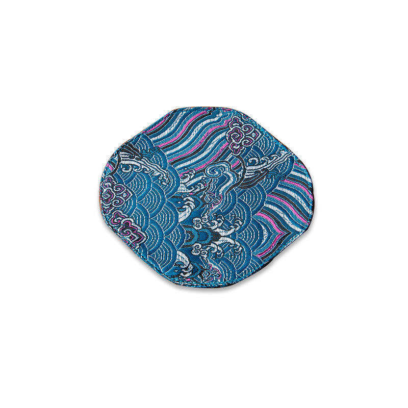 Sea Wave Bamboo Plum Blossom Brocade Tea Mat 48x22cm Zen Decor