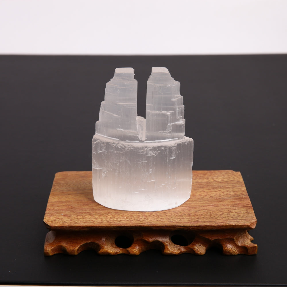 Selenite 4-Inch Double Twin Tower Crystal for Healing