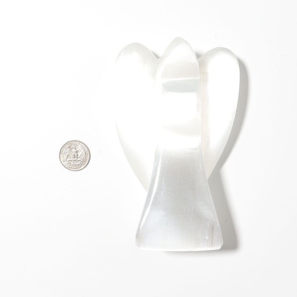 Selenite Crystal Angel Carving 5.8 Inch Healing Statue