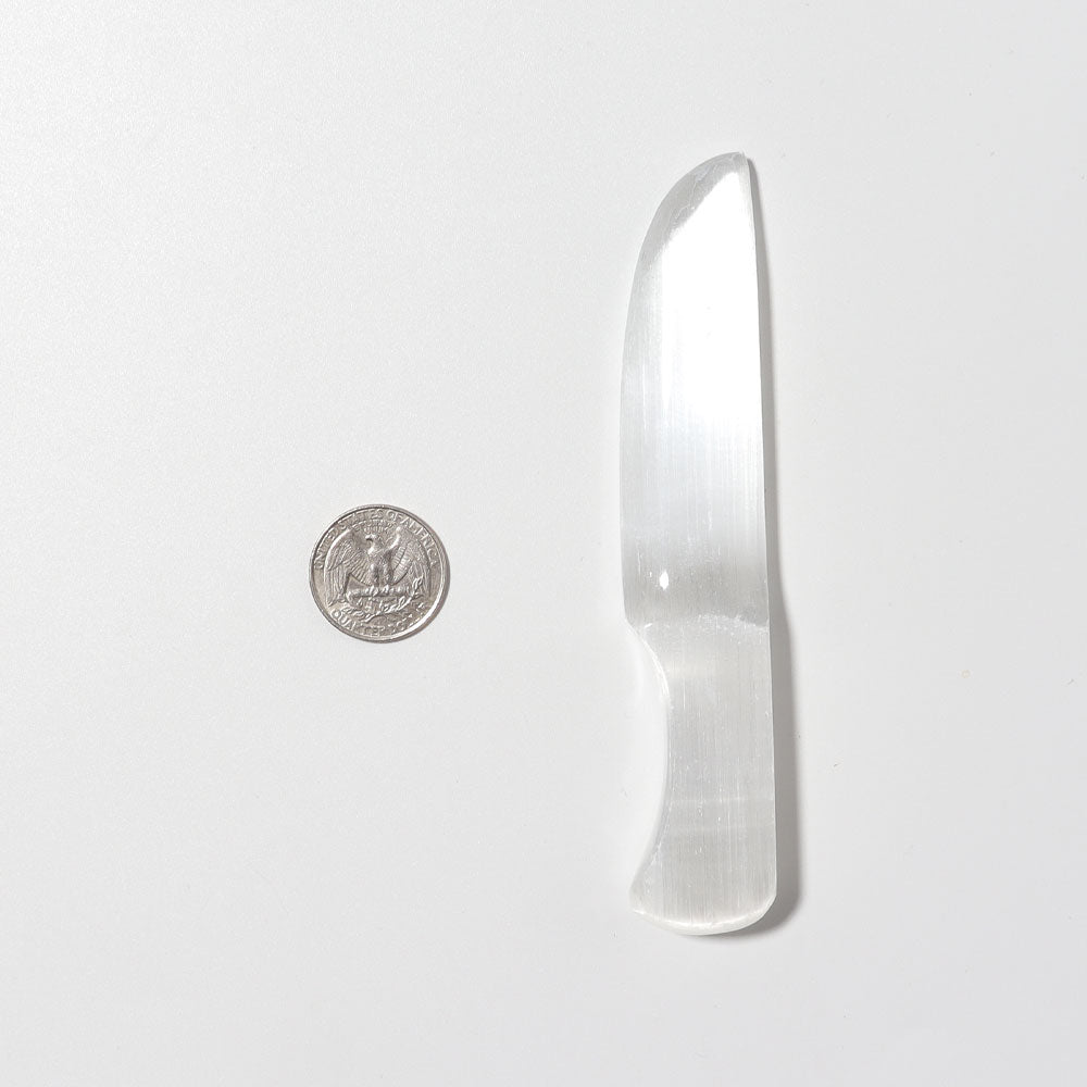 Selenite Crystal Knife Carving 5.5 Inch Healing Figurine