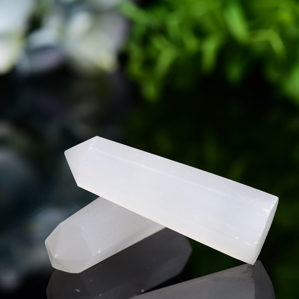 Selenite Crystal Points Set of 3 - 2.8 inch Healing Stones