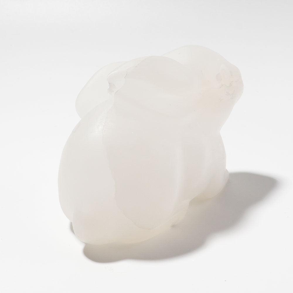 Selenite Crystal Rabbit Figurine 3.8 Inch Healing Carving