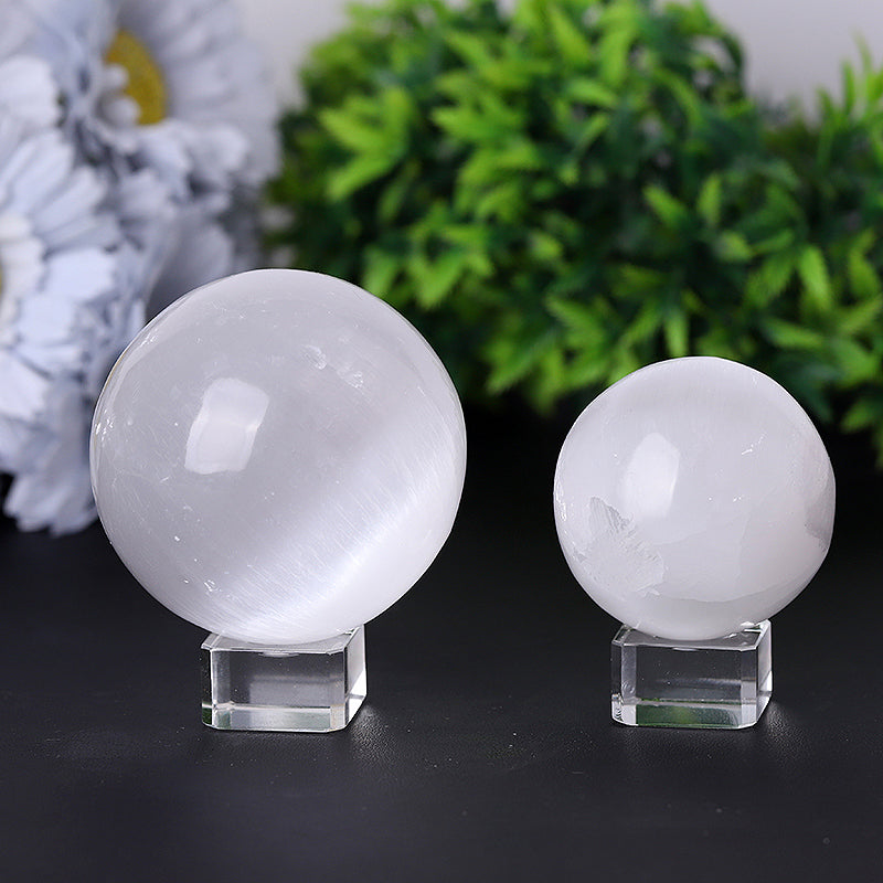 Selenite Crystal Sphere 1.5-4 inches for Meditation
