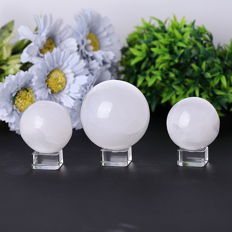 Selenite Crystal Sphere 1.5-4 inches for Meditation