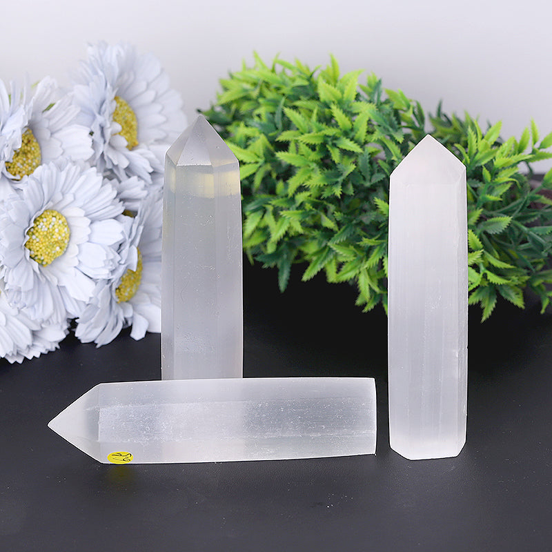 Selenite Healing Crystal Tower 2.4-4.5 inch Meditation Point