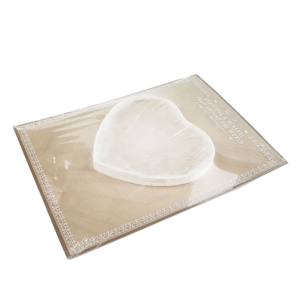 Selenite Heart Crystal Slab 5.8x11.8in for Chakra Healing