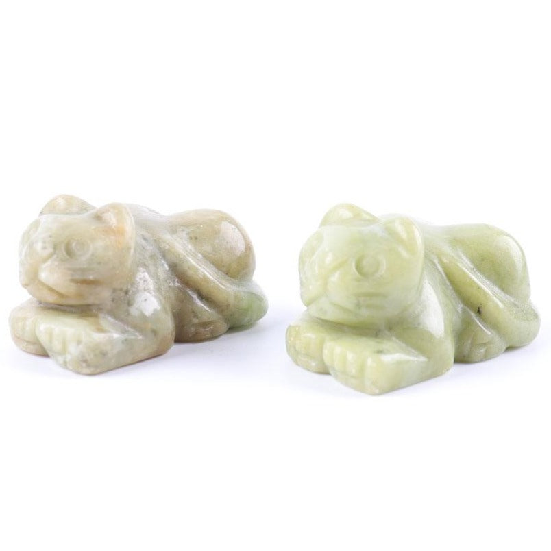 Serpentine Crystal Cat Figurine 1.5" Healing Decor