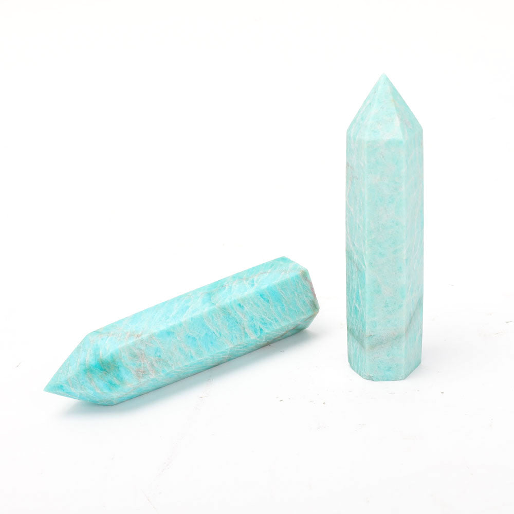 Set of 2 Amazonite Crystal Points 2.5-3.5 Inch Healing Stones