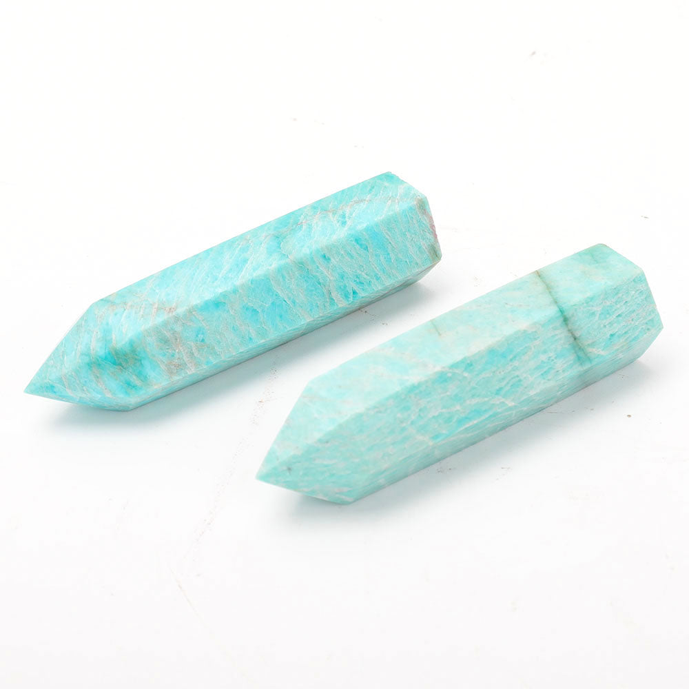 Set of 2 Amazonite Crystal Points 2.5-3.5 Inch Healing Stones