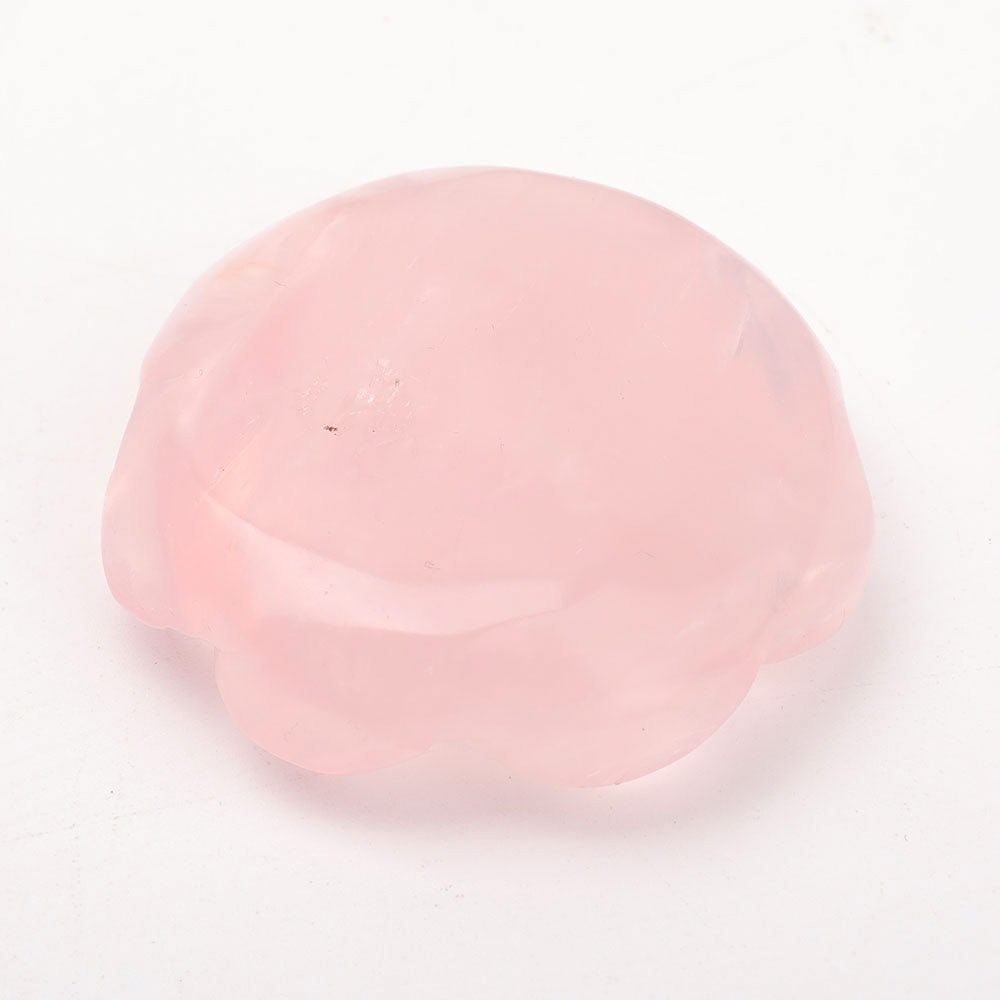 Set of 2 Crystal Flower Carvings Aventurine & Rose Quartz