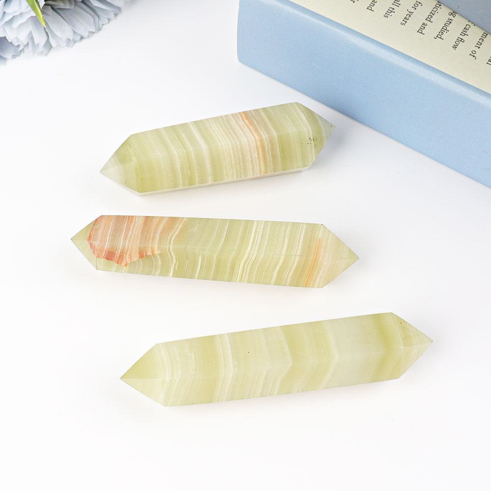 Set of 3 Afghan Jade 3-4in Double Terminated Crystal Points