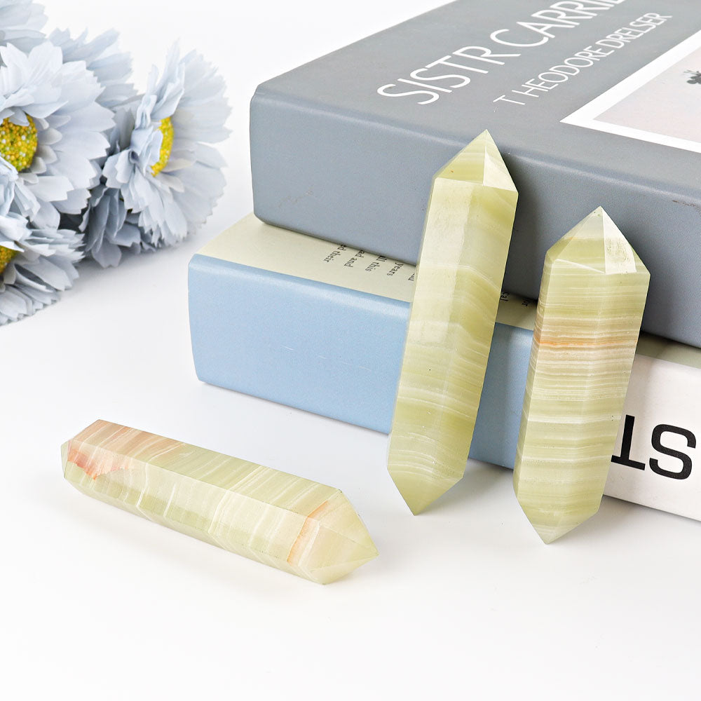 Set of 3 Afghan Jade 3-4in Double Terminated Crystal Points