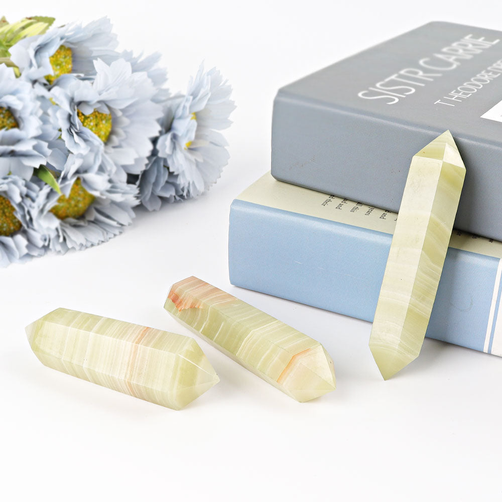 Set of 3 Afghan Jade 3-4in Double Terminated Crystal Points