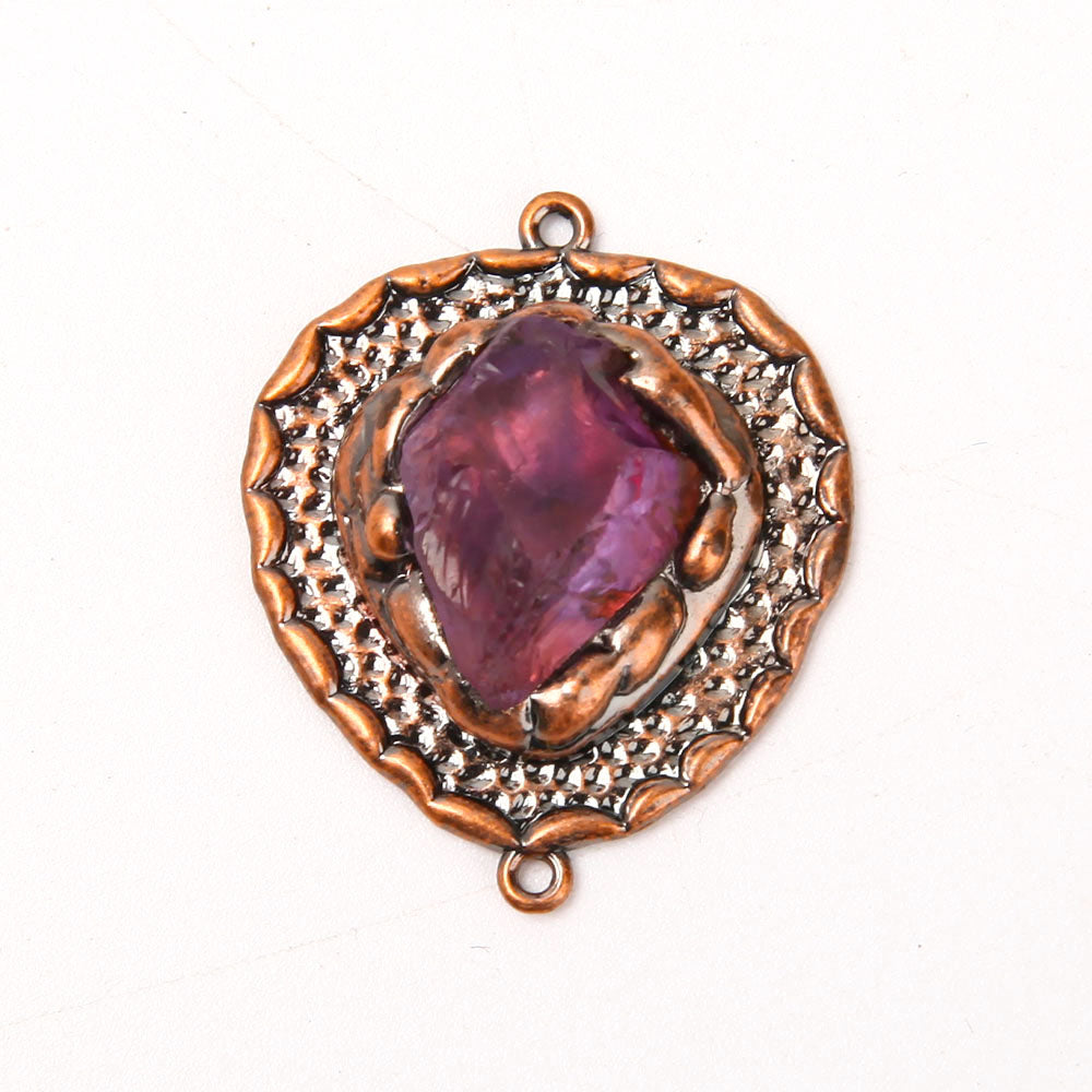 Set of 3 Citrine Amethyst Labradorite Crystal Pendants